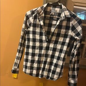Bonpoint boys Black and White Checkered Long Sleeve shirt